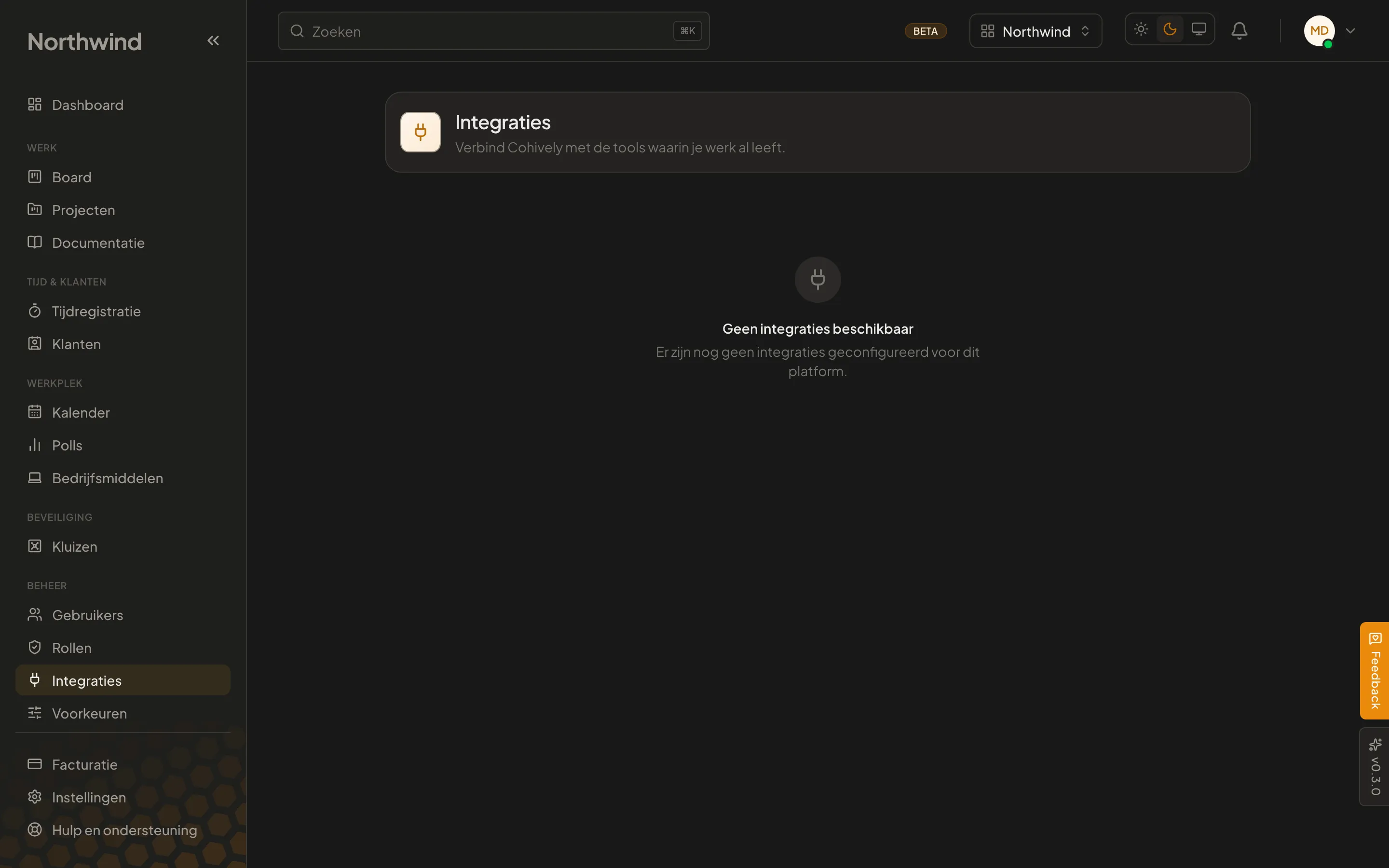 De integratiepagina van Cohively: GitHub en Sentry verbonden, elk met de repositories en projecten waaraan ze gekoppeld zijn.