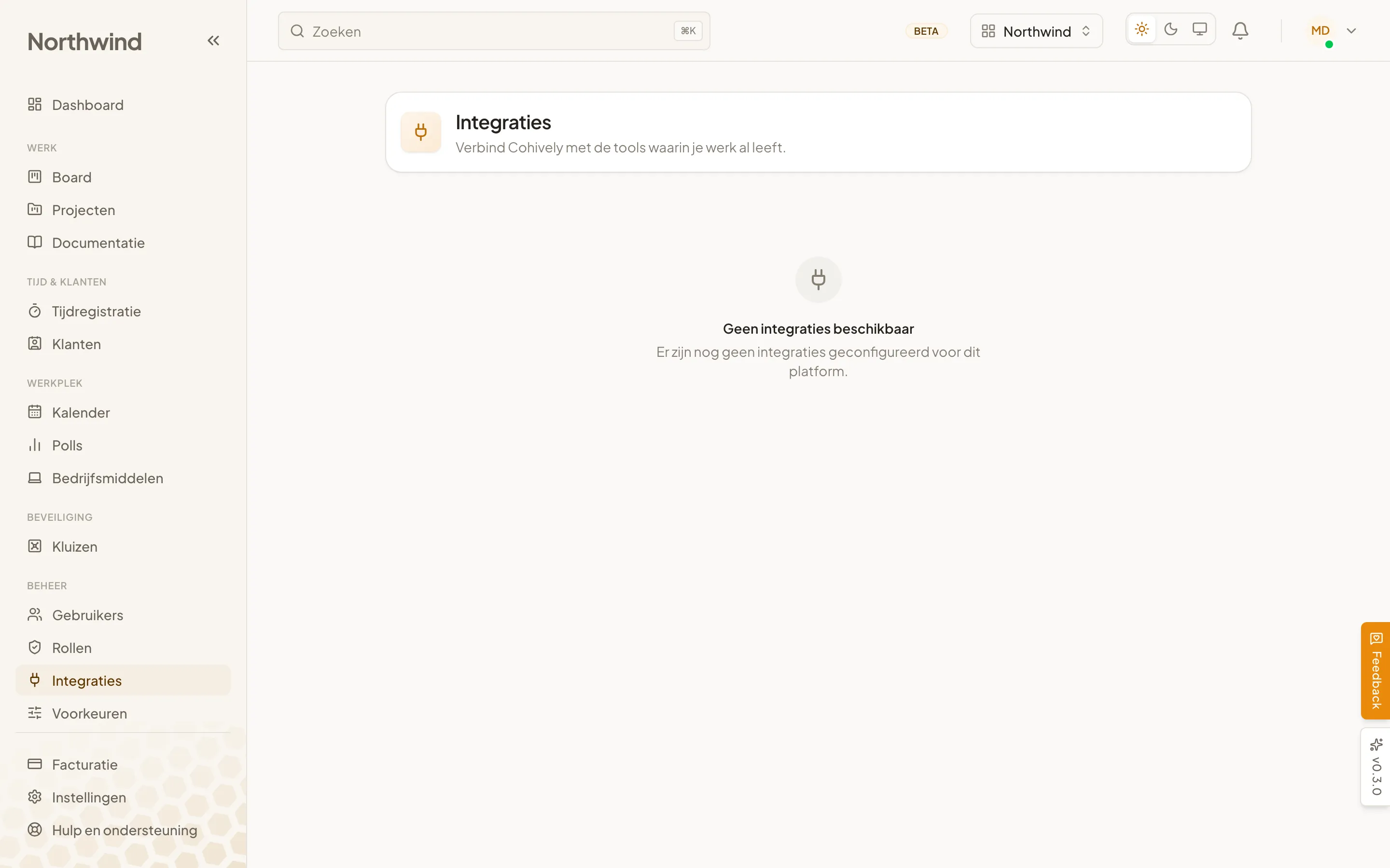 De integratiepagina van Cohively: GitHub en Sentry verbonden, elk met de repositories en projecten waaraan ze gekoppeld zijn.